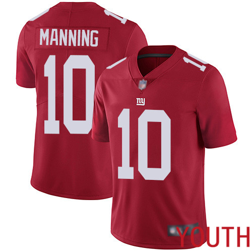 Youth New York Giants 10 Eli Manning Red Limited Red Inverted Legend Football NFL Jersey